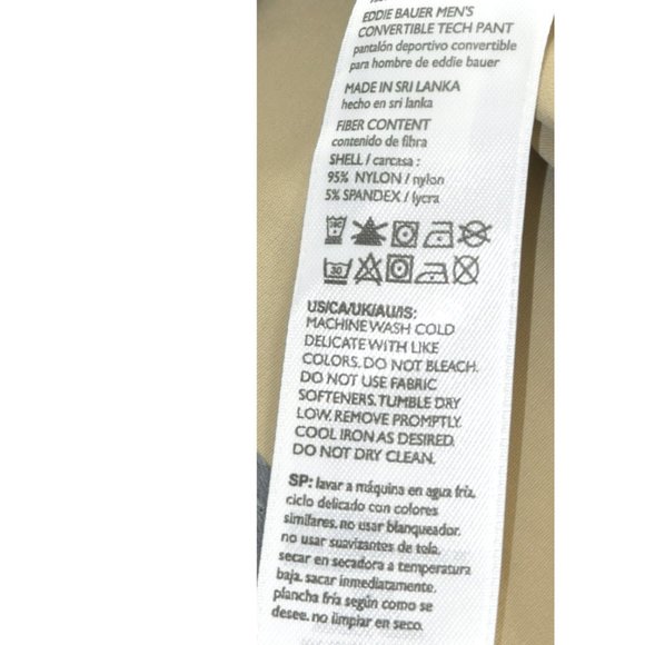 Eddie Bauer Convertible Tech Pants Tan - Picture 9 of 10